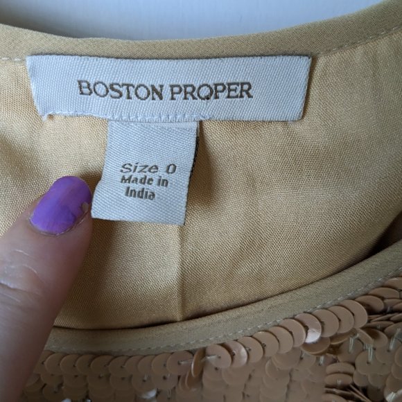 Boston Proper Sequin Mini Strappy Geometric Dress Size 0 - Picture 8 of 10